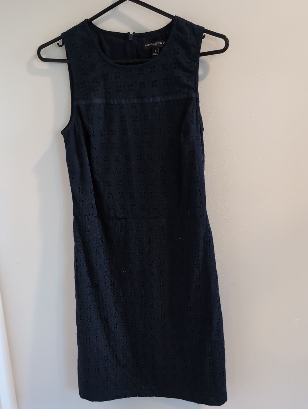 Banana Republic Dark Navy Eyelet Sheath Dress